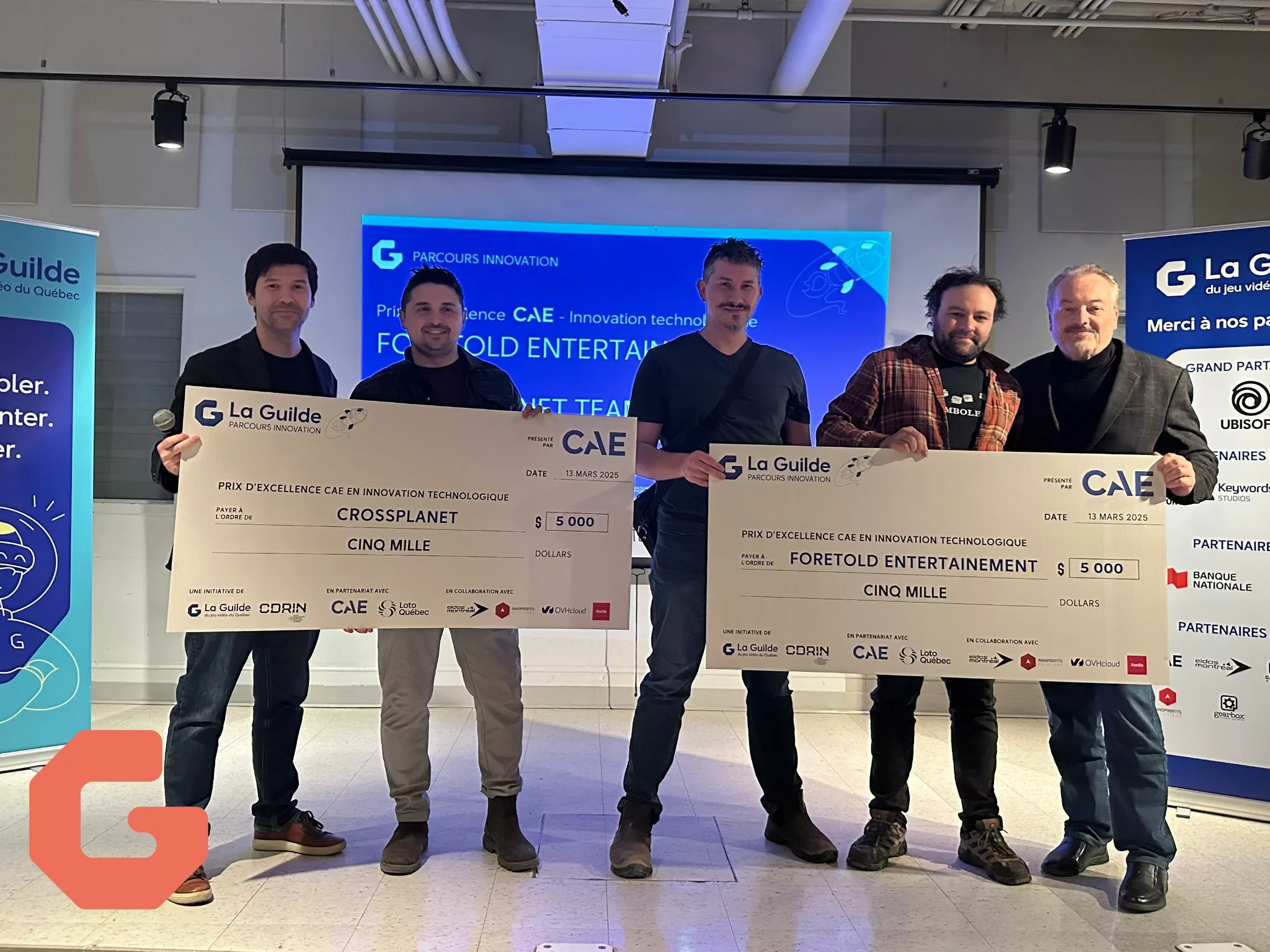 Prix d'excellence CAE Inc – Innovation technologique d'une valeur de 5 000 $ - CrossPlanet et Foretold Entertainment